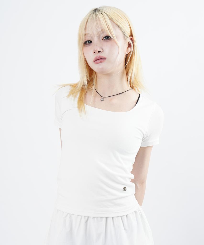 STARRYEYED Square Neck Modal T-Shirt (White)