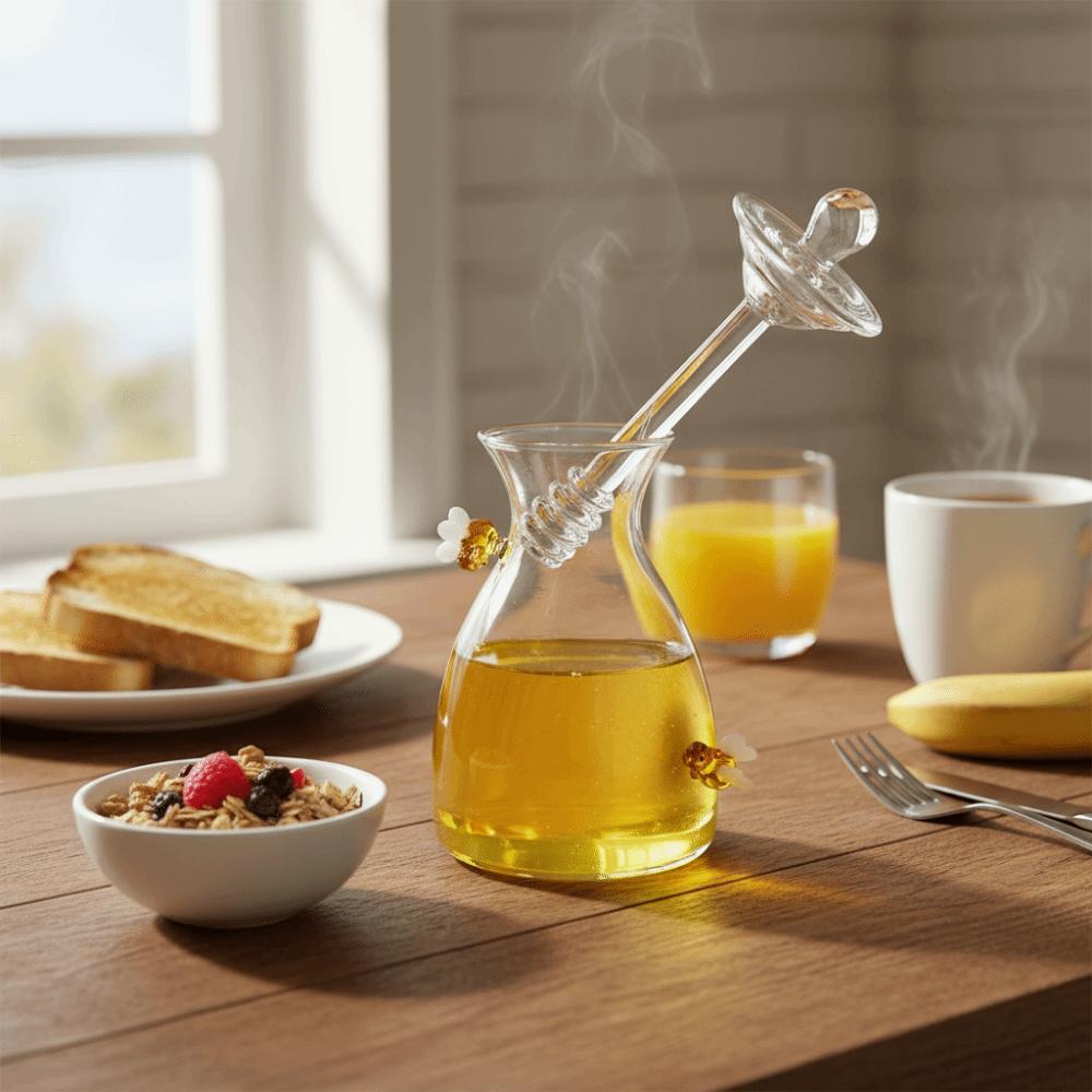 Large Capacity Honey Pot Three-dimensional Bee Honey Container Creative Syrup Jar  Breakfast