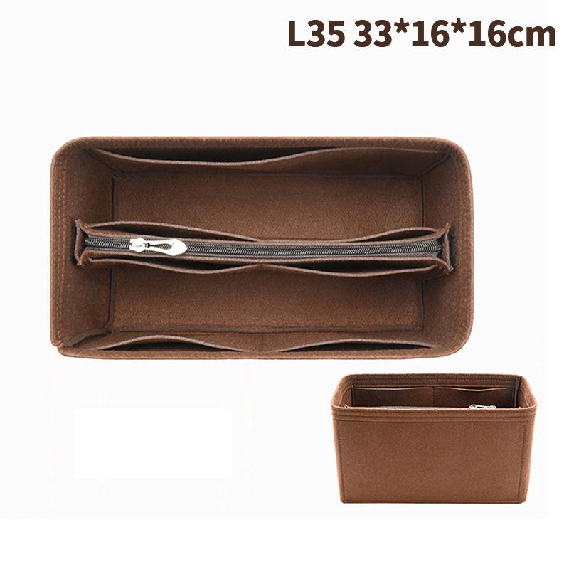 25 30 35 Органайзер-вставка из фетра для сумки, органайзер для макияжа, органайзер для сумочки, дорожный внутренний кошелек, портативные косметички