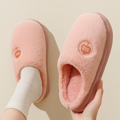 Хлопковые тапочки можно носить на улице для мужчин и женщин осенью и зимой, домашние нескользящие теплые плюшевые тапочки с толстой подошвой