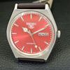 Seiko 5 АВТОМАТИЧЕСКИЕ ЯПОНСКИЕ МУЖСКИЕ ЧАСЫ 6309A ВИНТАЖНЫЕ КРАСНОГО ЦВЕТА ЦИФЕРБЛАТ a701246-5 R206a-a701246