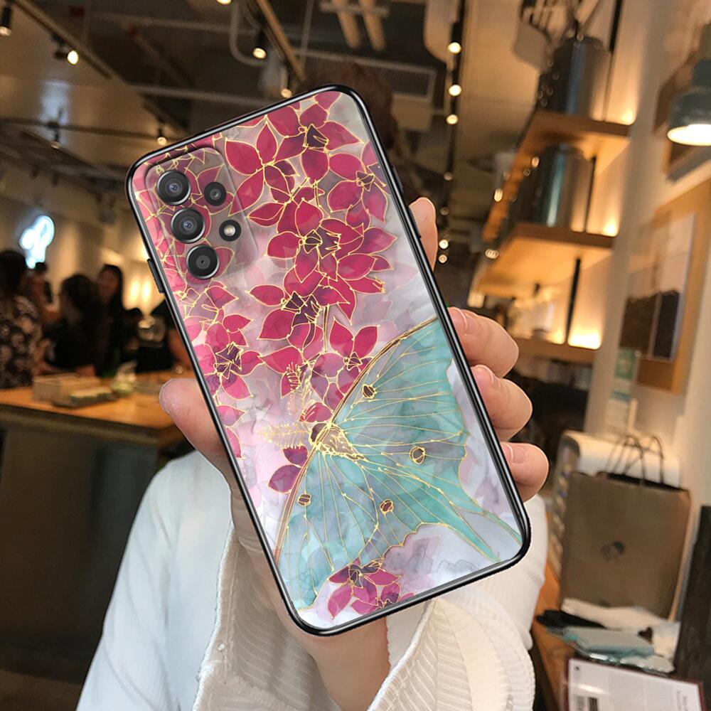 Красивый чехол для телефона с узором бабочки для Samsung Galaxy A70 A50 A51 A71 A52 A40 A30 A31 A90 A20E 5G a20s Black Shell Art