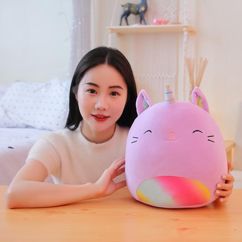 35 см Squishmallows Радуга Единорог плюшевая кукла милый мультфильм подушка дети фаршированные