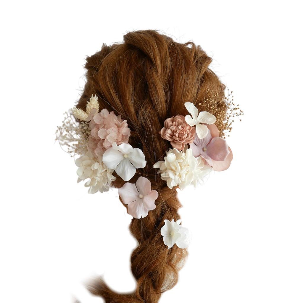Preserved Flower Hair Amioroshi for and Japanese Clothing [Bria] Ornament, (Pink), Coming-of-Age Ceremonies, Graduations, Weddings, Shichi-Go-San,
