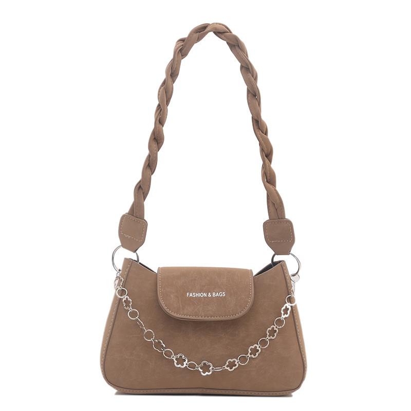 Street Style Small Chain Shoulder Bag With Magnet Closure For Daily Use