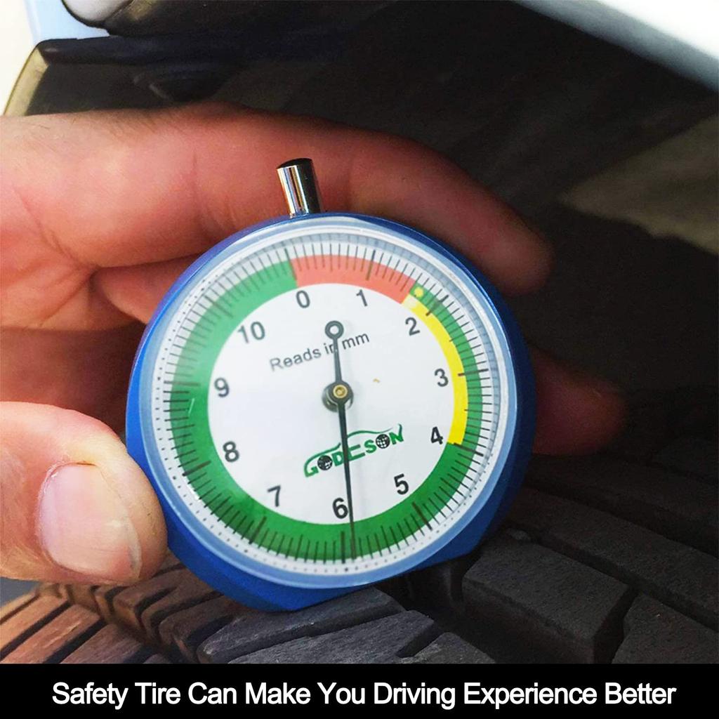Tire Gauge Tire Tread Depth Meter MM Made in Japan Dial Type Depth Gauge Professional Tire Groove Gauge