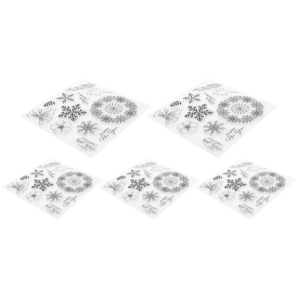 5 шт. Рождественский силиконовый прозрачный штамп в форме снежинки, аксессуары для украшения ручной работы