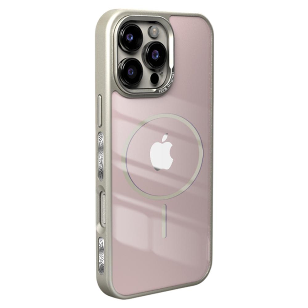 For iPhone 16 Pro Max Case Compatible with MagSafe Metal Lens Frame TPU+Acrylic Phone Back Cover