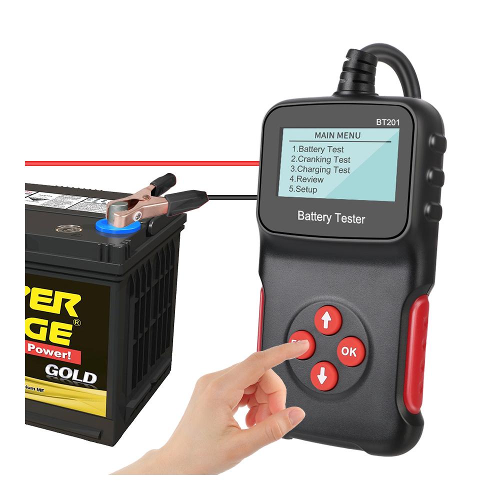 Support 6 Languages Car Battery Tester 100-2000 CCA Multi-Function BT201 12V Cranking Charging Circut Test