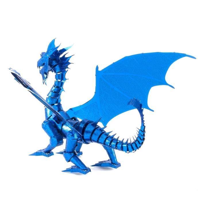 Puzzle 3D en métal - Metal Earth - ICONX Dragon Bleu - Découpé au laser - À partir de 14 ans - Mixte
