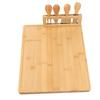 Доска для сыра, бамбуковая доска для колбасных изделий, прямоугольная, 3 отдельных зоны, легко моется, без запаха, кухня