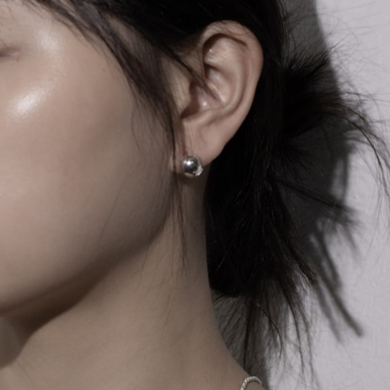Kiee Oshimu (Silver925) 902 Bold Silver Earring