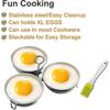 Stainless Steel E Poacher, Perfect Poached E Maker, Round E Cooker Rings For Breakfast Cooking Tool 3 Poached E Cups - Mishan