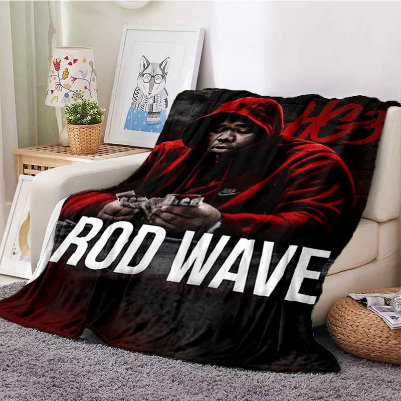 HOT Rod Wave 3D Print Rapper Star Soft Plush Blanket,Flannel Throw Blanket for Living Room Bedroom Picnic Bed Sofa Cover