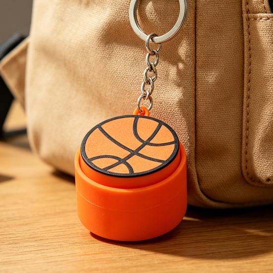 Keychain Pendant 3D Printing Precision Texture Football Basketball Tennis Sport Themed Key Chain Stress Relief