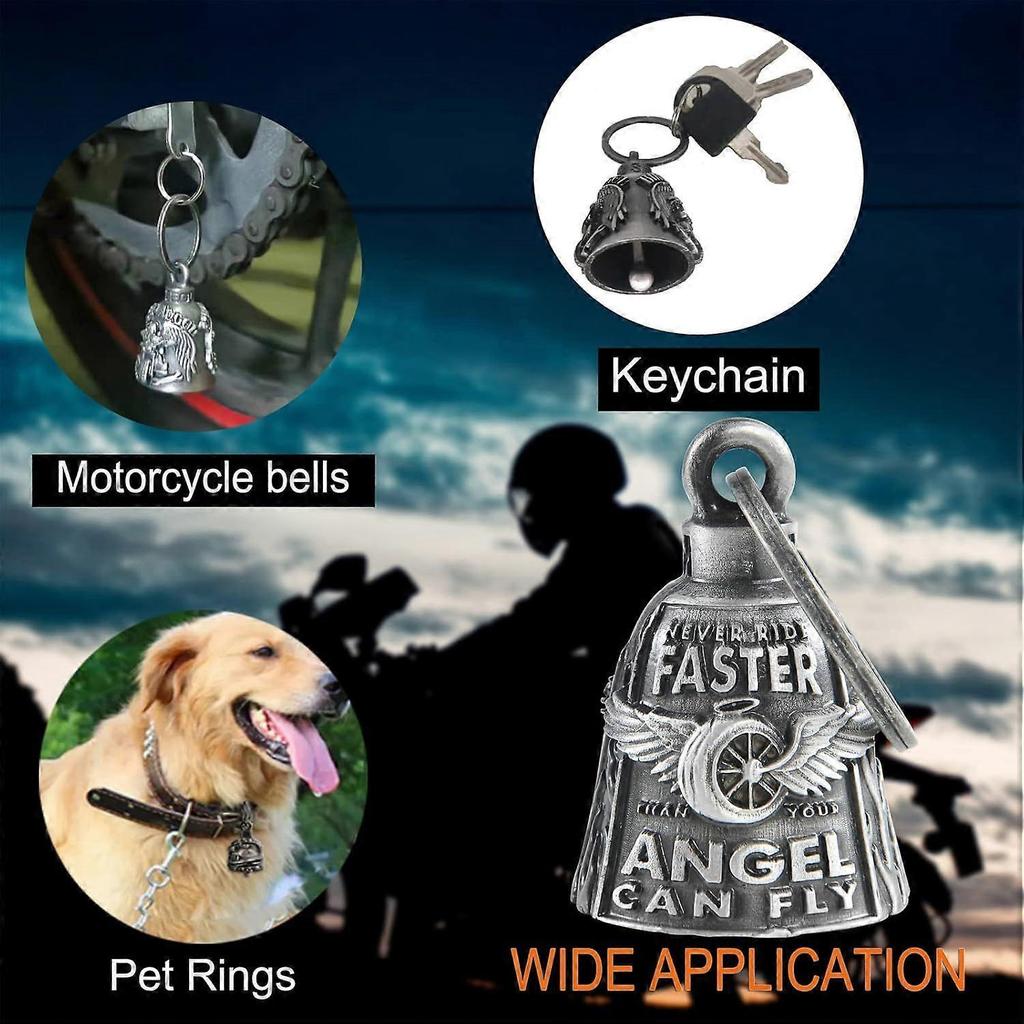 Motorcycle Bells for Bikers Guardian Angel Gremlin Bells for Motorcycle Rider Key Chain Fo