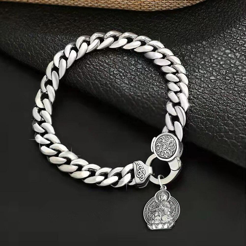 Новая корейская версия, плоский кольцевой воротник, эластичная пряжка, браслет, модный мужской индивидуальный шестизначный мантра, модный ретро-браслет