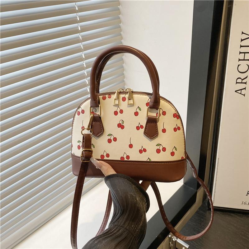 Вишневая портативная сумка-ракушка летняя модная милая наплечная сумка большой вместимости трендовая повседневная универсальная сумка-мессенджер