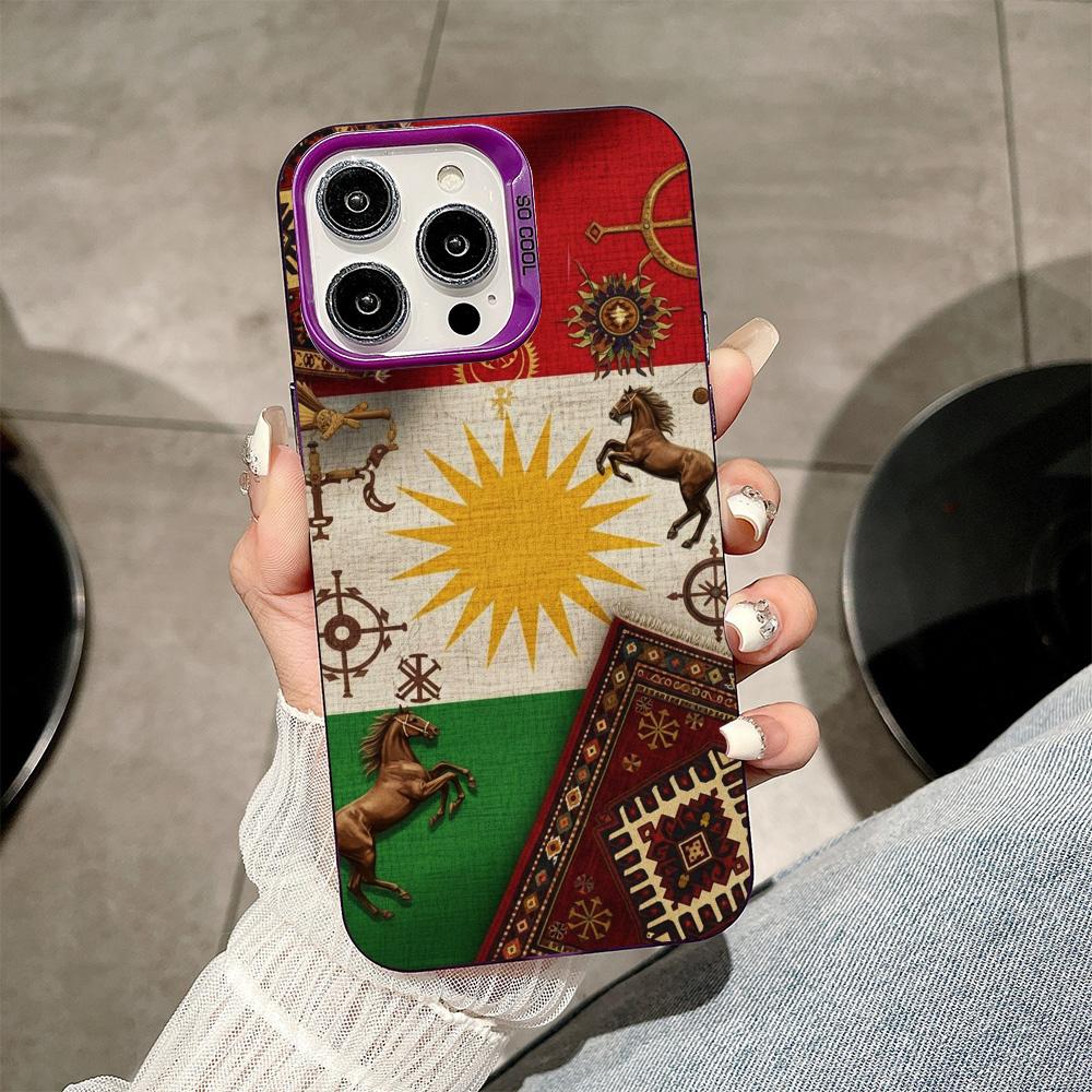 Kurdistan Flag Purple Translucent Mobile Phone Case for iPhone 17 16 15 14 13 12 11 X XR XS Air Pro Max Plus Colorful Cover