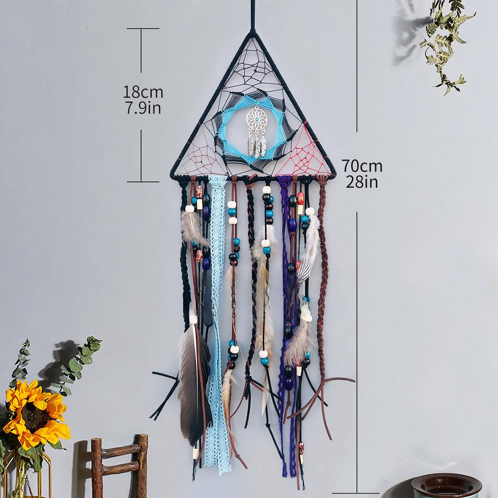 Indian Feather Dreamcatcher Pendant Hand-woven Creative Triangle Home Pendant