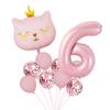 10 Pcs/set Girls Birthday Number Ballons Cartoon Aluminum Film Balloons New Jumbo Number Balloon