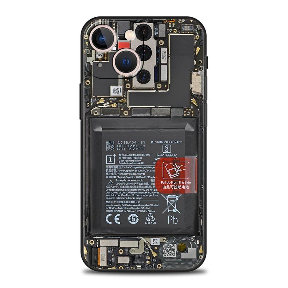 Чехол-накладка с рисунком печатной платы для iPhone 17 16 15 14 13 12 11 Pro Max 17 Air Plus Ударопрочный Мягкий ТПУ Чехол Fundas