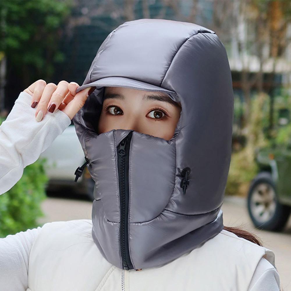 Теплая шапка-ушанка с интегрированной маской для лица и ушей, меховая шапка для улицы, защита шеи, маска для мужчин и женщин