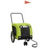 Bike Trailer for Dogs Green and Black Oxford Fabric & Iron