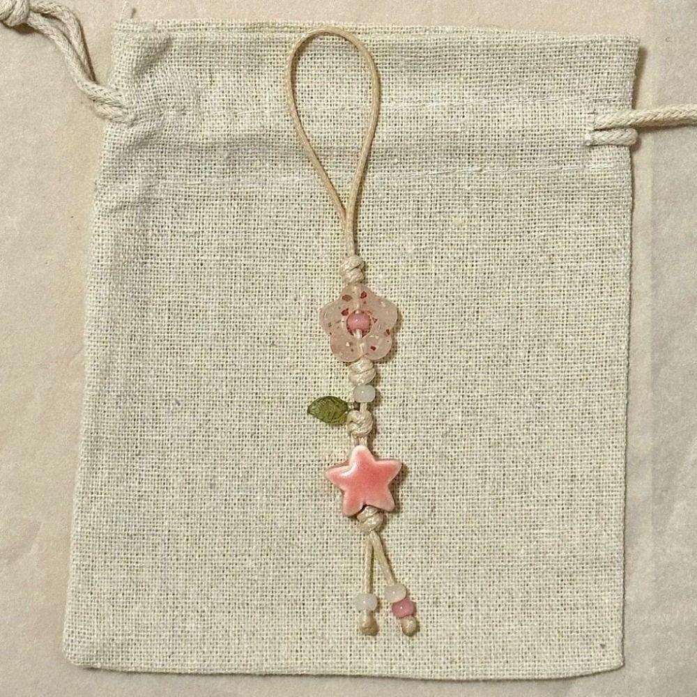 Pastel Colors Star Flower Phone Charm Bag Decoration Phone Lanyard  Telephone Accessories