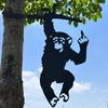 Middle Finger Monkey Decoration Metal Flip-off Monkey Ornament Garden Monkey Decoration for Tree Yard Fence Decor