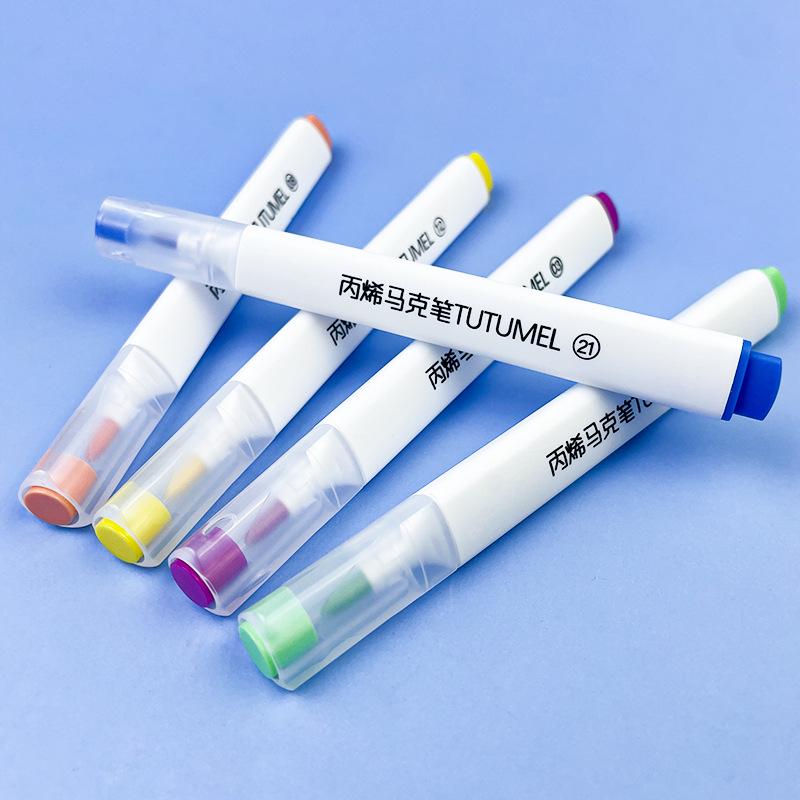 Набор водостойких художественных маркеров одного цвета, 36 штук - Черный, Белый, Красный непрозрачный - Идеально для детского рисования