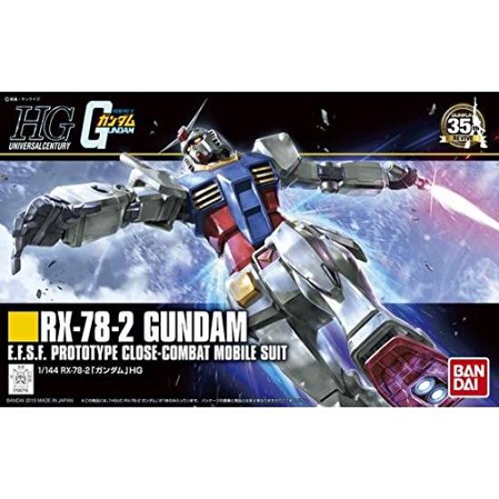 Пластиковая модель HGUC 191 Mobile Suit Gundam Gundam RX-78-2 1/144 с цветовой кодировкой