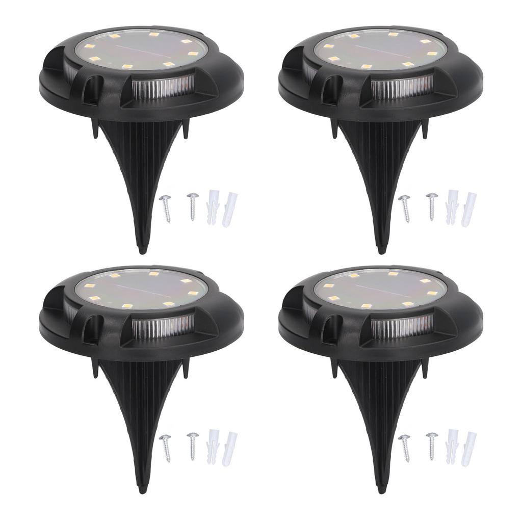 4sets Solar Ground Lights 5W Side Glowing Colorful Gradient IP65 Waterproof Dustproof Solar Ground