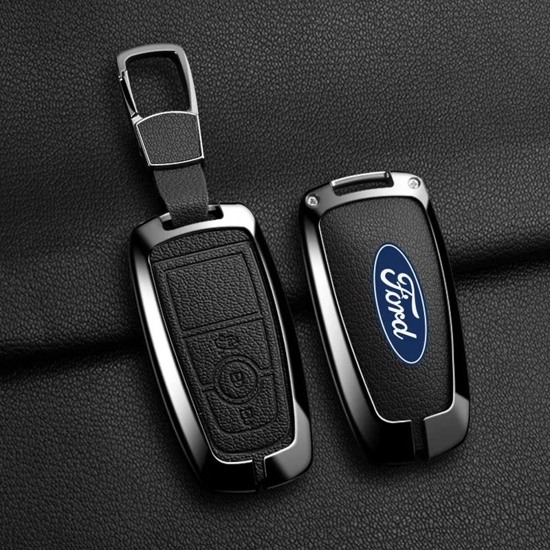 Car Sticker Ford New 2025 Hot Smart Key Fob Shell Accessories Key Bag For Ford 2017 Edge F250 2018 Mustang Remote Car Key Cover