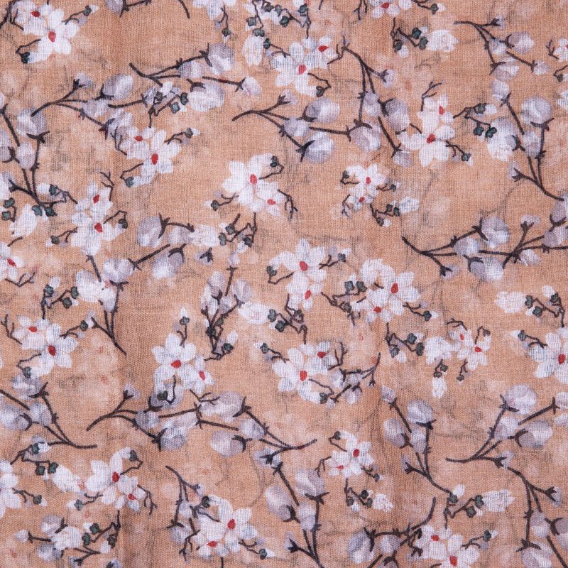 Бежевый шарф Feridia белые вишневые цветы 90x180 см Женский RODIER