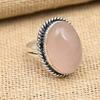 Rose Quartz Gemstone Handmade 925 Sterling Silver Ring Jewelry For Thanksgiving