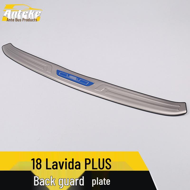 Compatible Lavida Rear Guard Plate & Trunk Protection Pedal Stainless Steel Sequin Modification.
