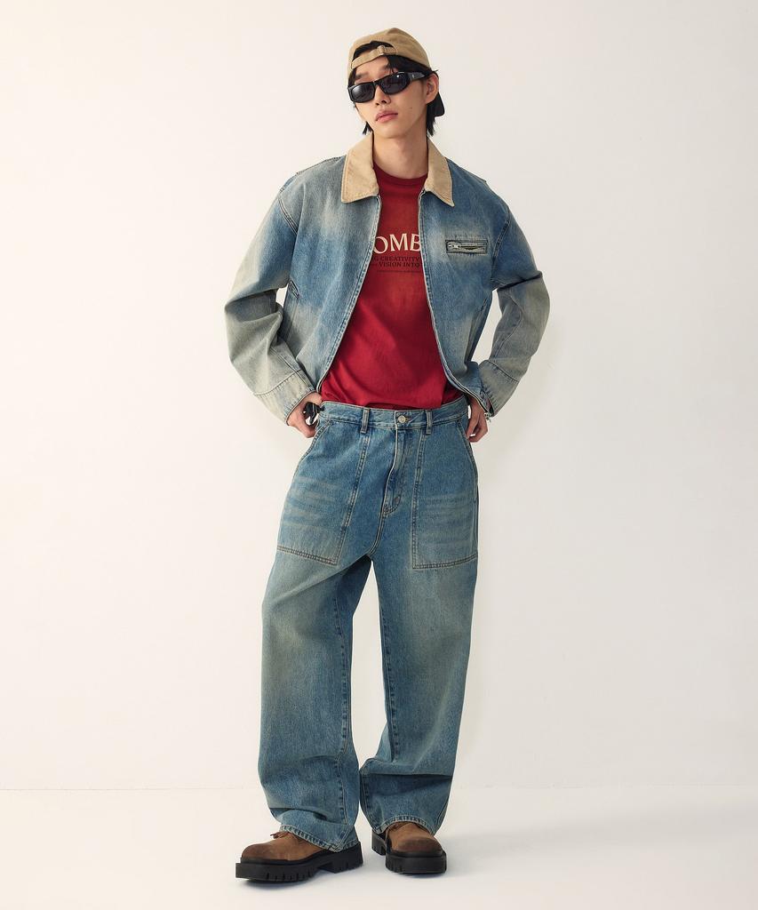 STUDIO TOMBOY [Мужские] Джинсовые брюки с плотницкими деталями_Синие 9156162560