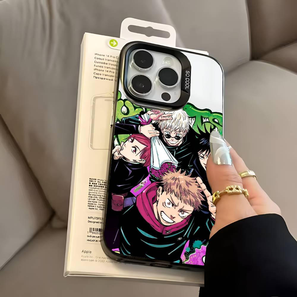 Чехол для телефона J-jujutsu kaisen для iPhone 17 17Air 16 15 14 13 12 11 Pro Max Plus Цветной Серебристый
