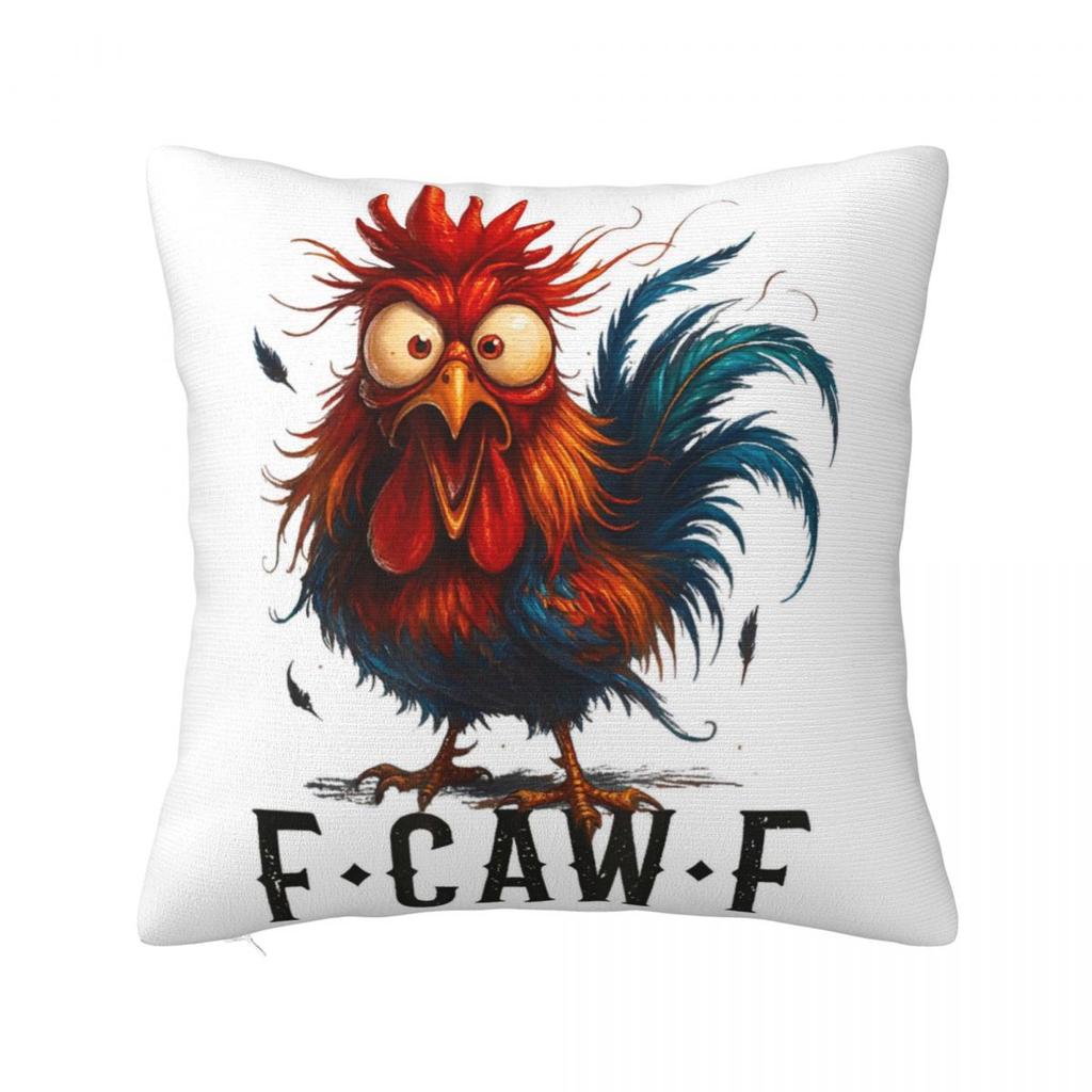 FCAWF Chicken Funny Crazy Screaming Coffee Pillow Case Cushion Cover Soft Pillow Cover Retro Trendy Pillowcases For Room Chair