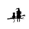 Metal Silhouette Cute Witch And Cat Garden Stump Patio Decorative Gardening Lawn Stump Inserts