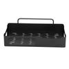 Storage Rack Wall Mounted Punch Free Stainless Steel Mesh Base with 3 Hooks for Kitchen BathroomBlack