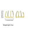 1 pair of versatile U-shaped zircon claw earrings for women, suitable for daily wear during festivals and celebrations