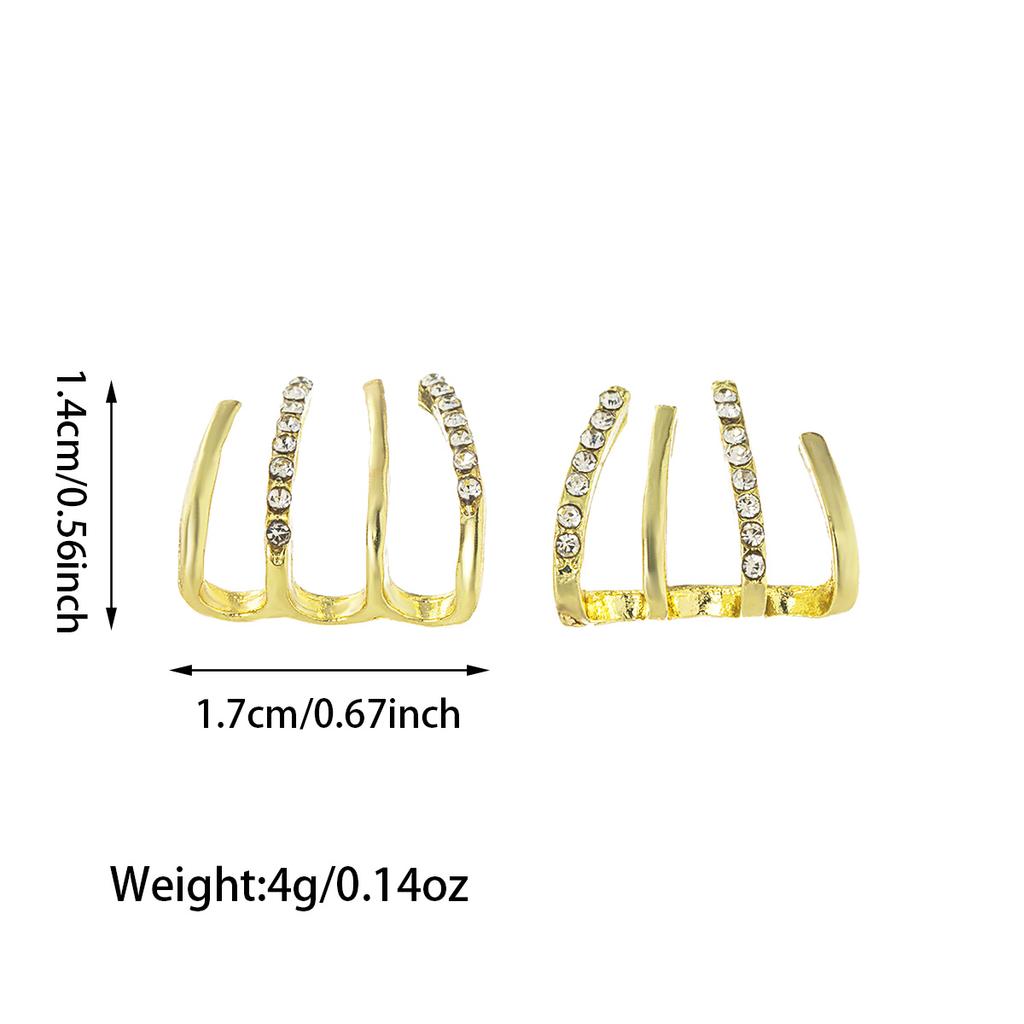1 pair of versatile U-shaped zircon claw earrings for women, suitable for daily wear during festivals and celebrations