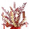 Simulation Red Fruit Fortune Fruit Money Leaf Wedding Photography Home Ornament Christmas Berry New Year Blessing Bucket Decoration
