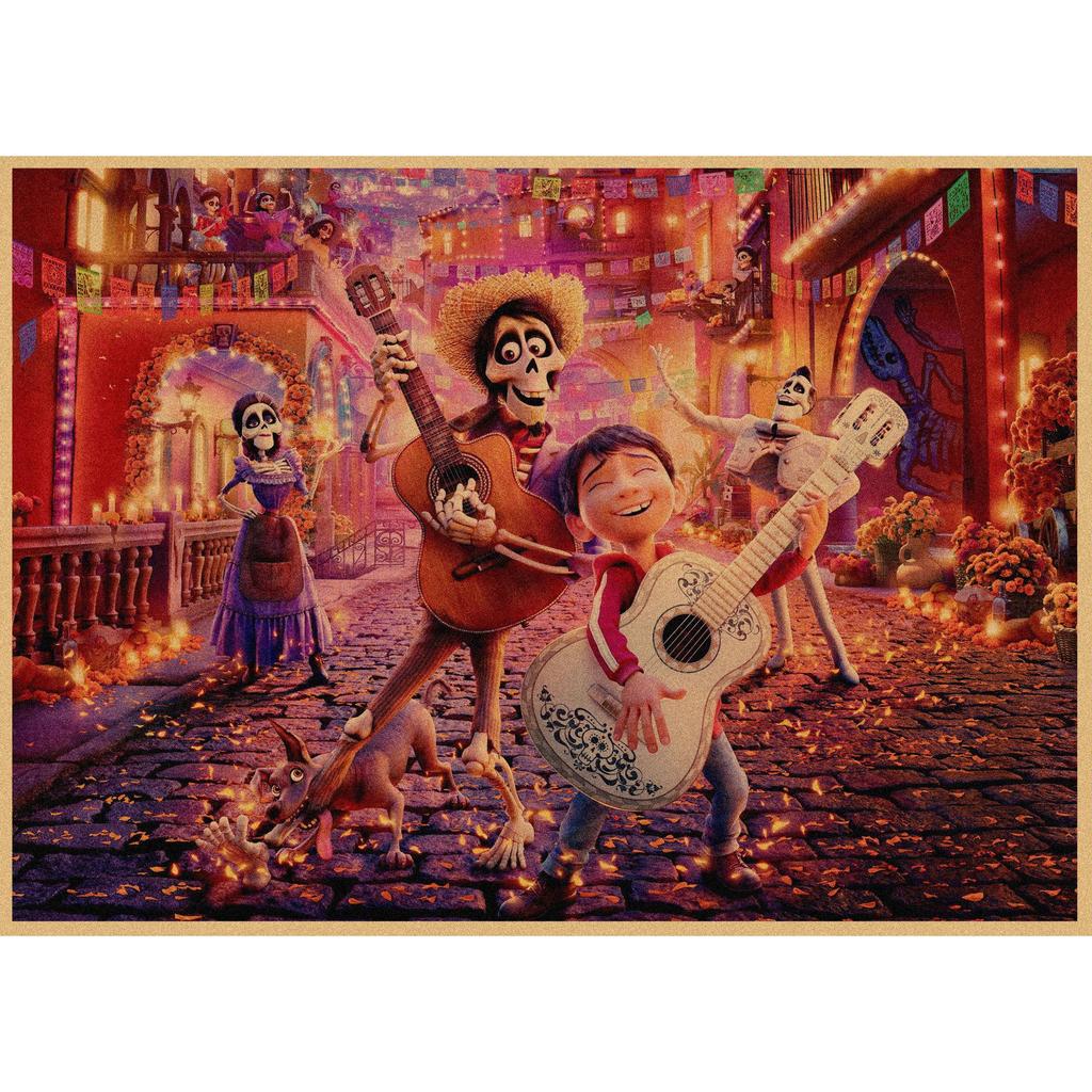 Ретро Аниме Постер из Крафт-бумаги Coco - Декоративное Настенное Искусство Фреска