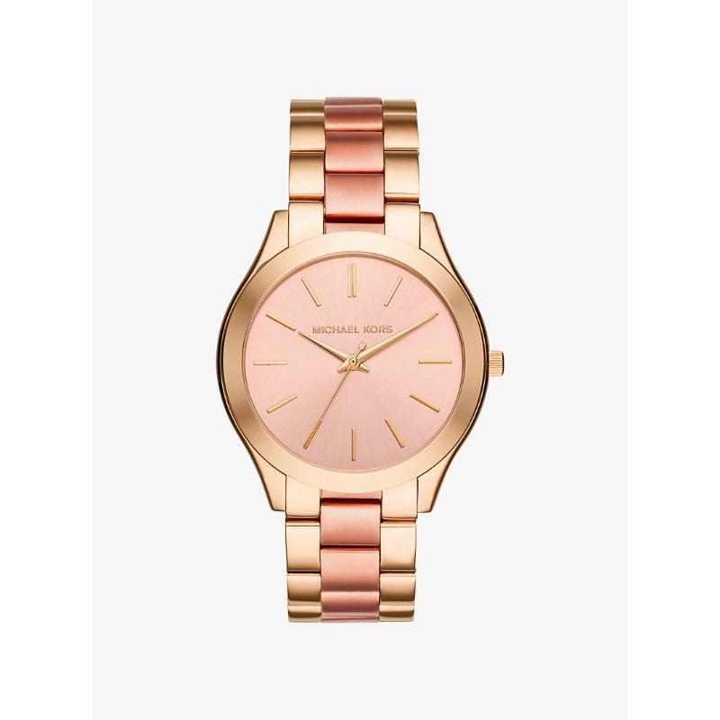 Michael Kors Тонкие двухцветные часы для показа мод MK3493