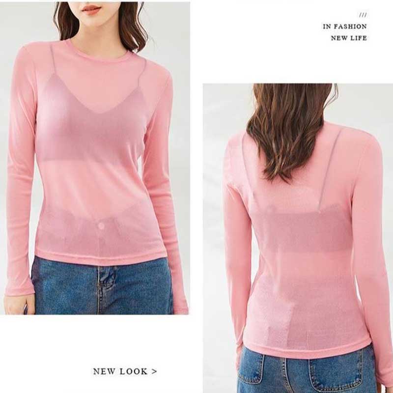 Летний сетчатый дышащий тонкий солнцезащитный топ с длинными рукавами, однотонный прозрачный топ, женская блузка из ледяного кружева