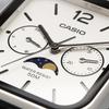 CASIO Standard Moon Phase Analog Watch Black Leather Band Silver [Casio] Men's MTP-M305L-7AV (Overseas Model) [Used]