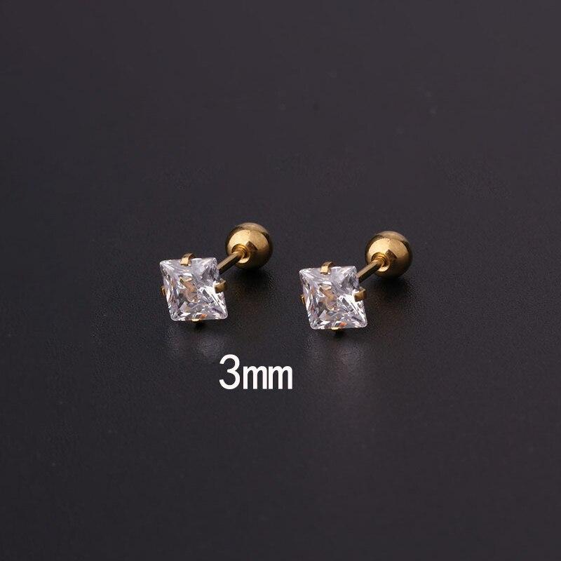 2 шт., серьги-гвоздики из нержавеющей стали 316L для пирсинга козелка, серьги-гвоздики для женщин, геометрический цирконий, кольцо для губ, ювелирные изделия для хряща